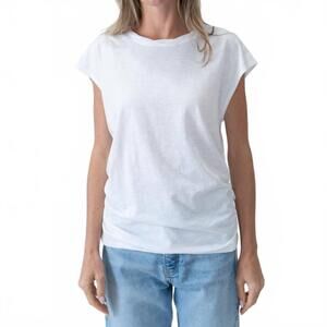 NEW SIX/FIFTY allison ruched tee in white